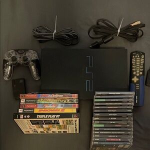 PlayStation 2 Console with Games and Accessories